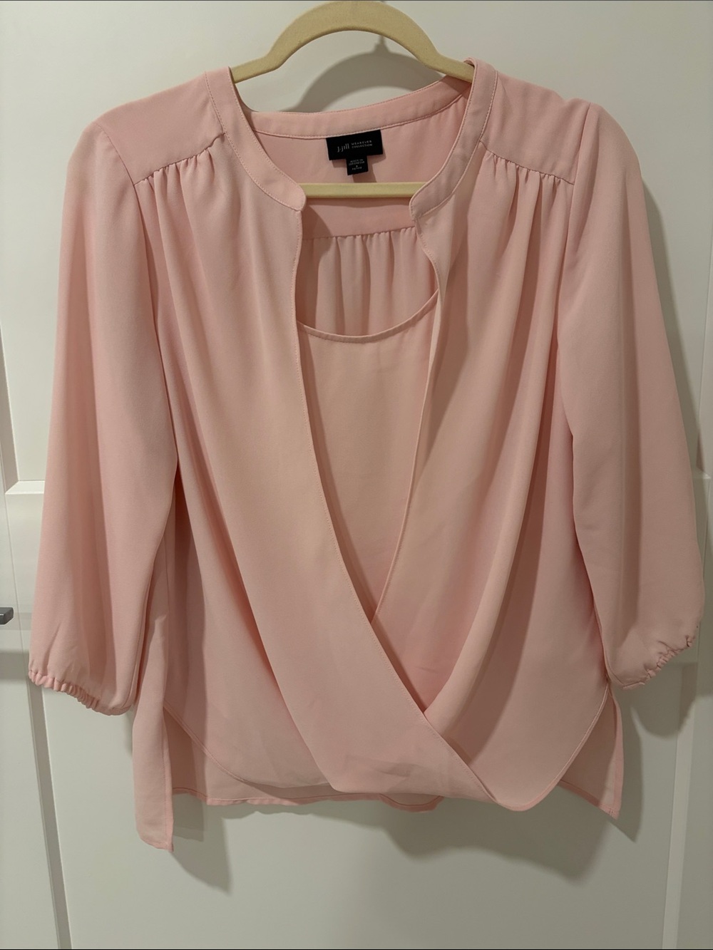 J. Jill Light Pink Wrap-Front Blouse